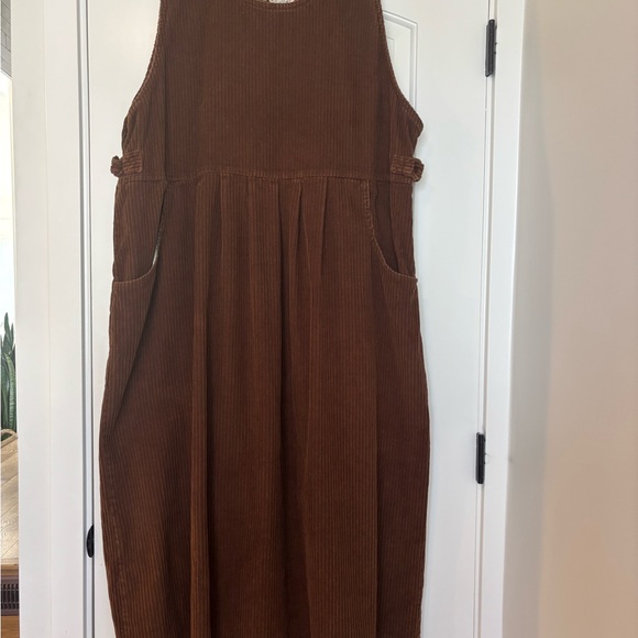 Vintage Erika Brown Corduroy Jumper Dress Pinafore Plus Size 2X - Picture 3 of 11